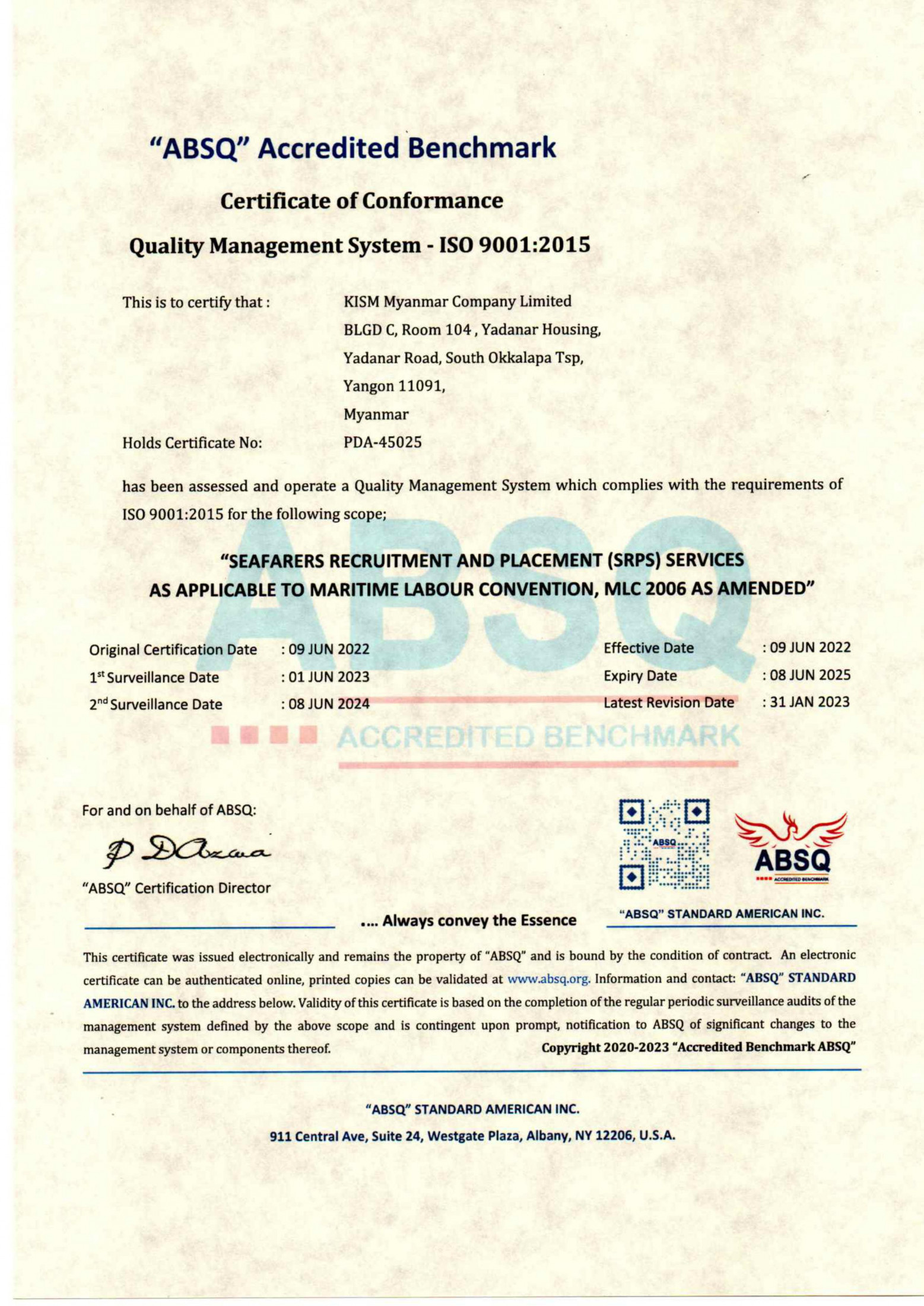 ABSQ Accredited Benchmark